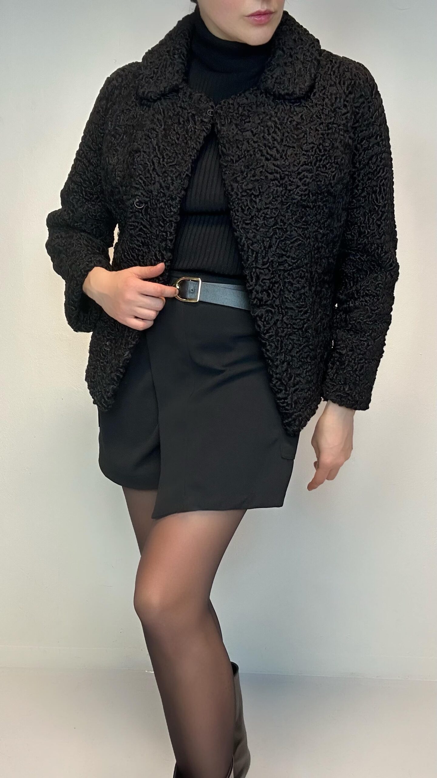 Classic black persian fur jacket