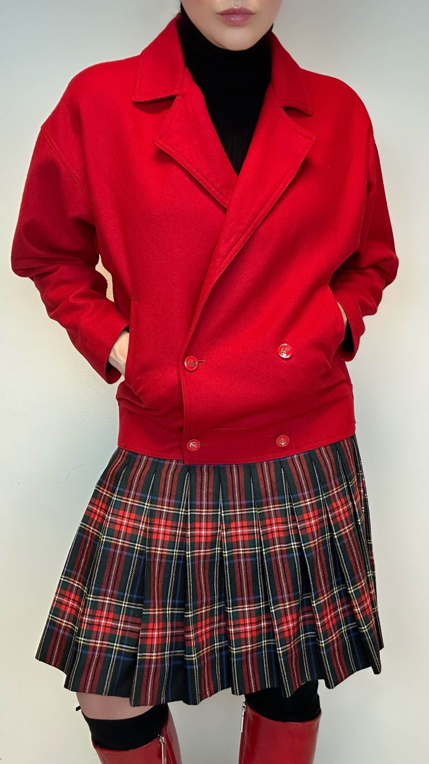 Italian woolen red marine jacket