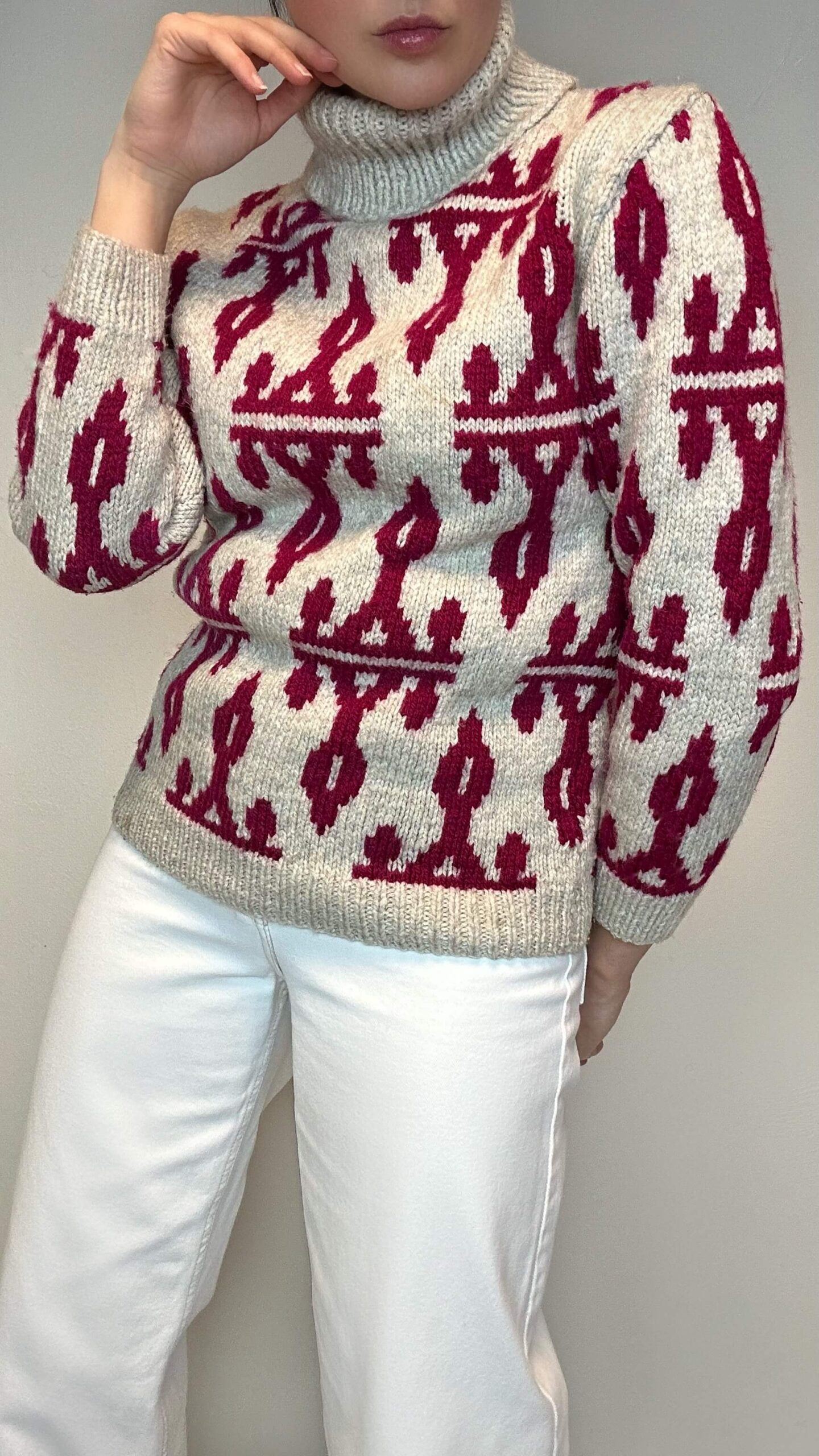 Chunky wool high neck sweater
