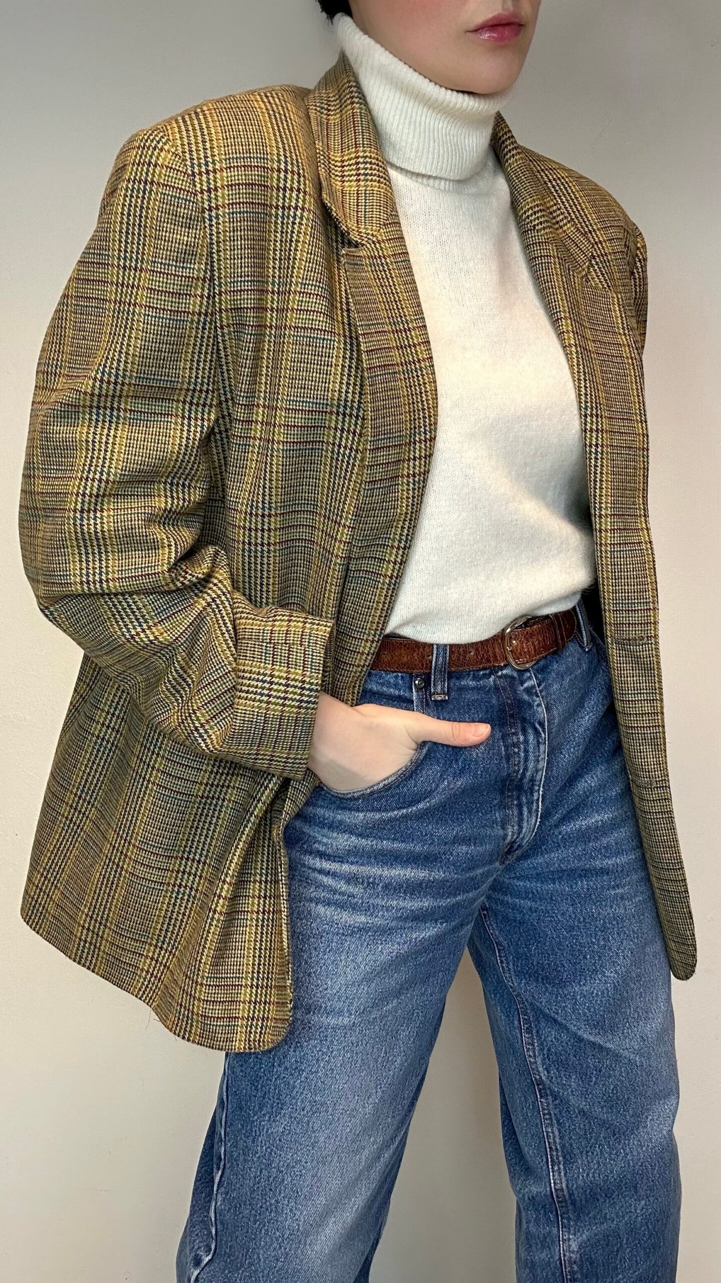 Old money ginger/olive wool blazer
