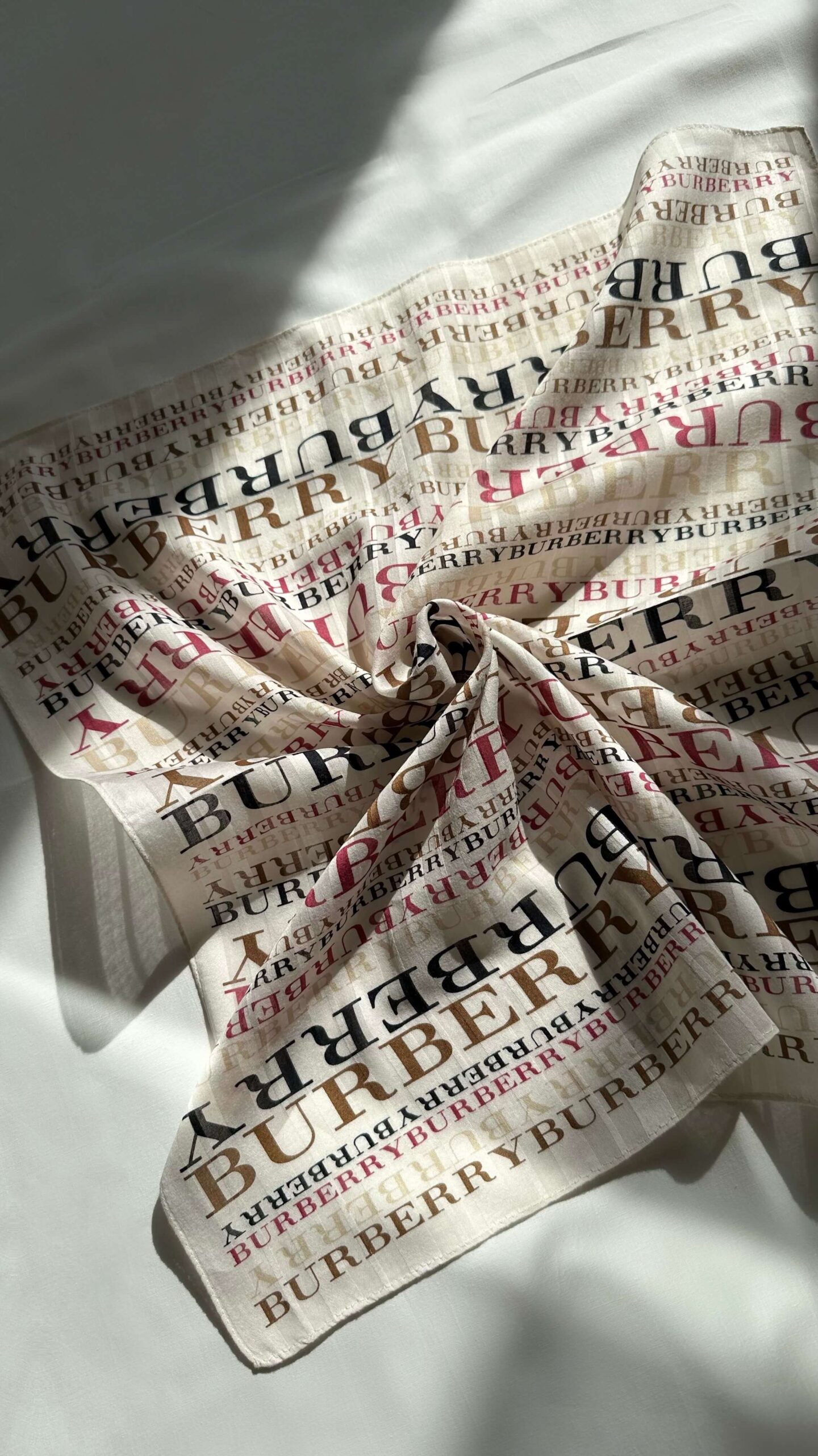 BURBERRY logo print cotton handkerchief from 90s