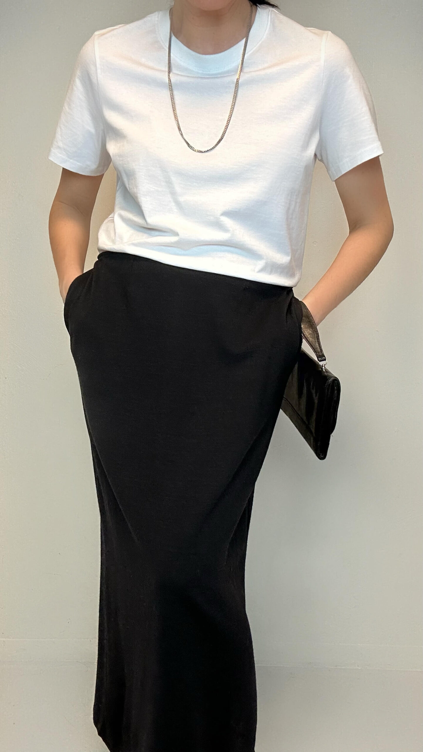 MAX MARA stretch thin wool minimalistic maxi skirt