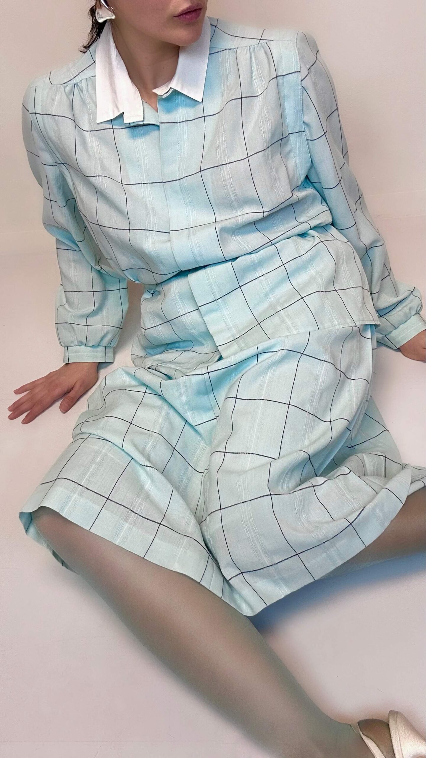 Celestial ice blue wool blend set