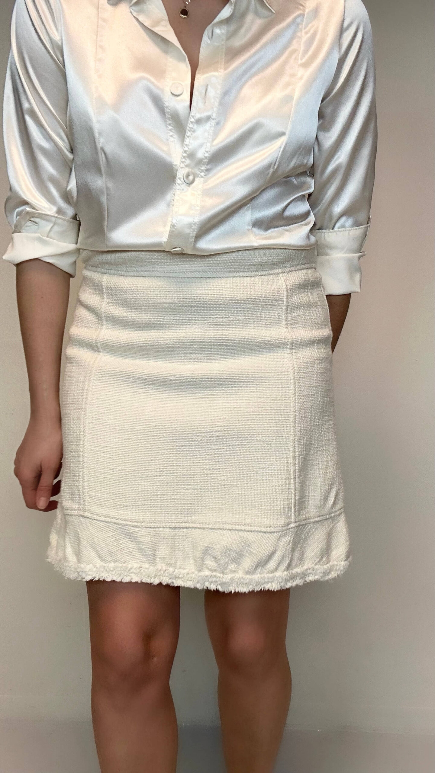 MAX & Co. cream tweed skirt