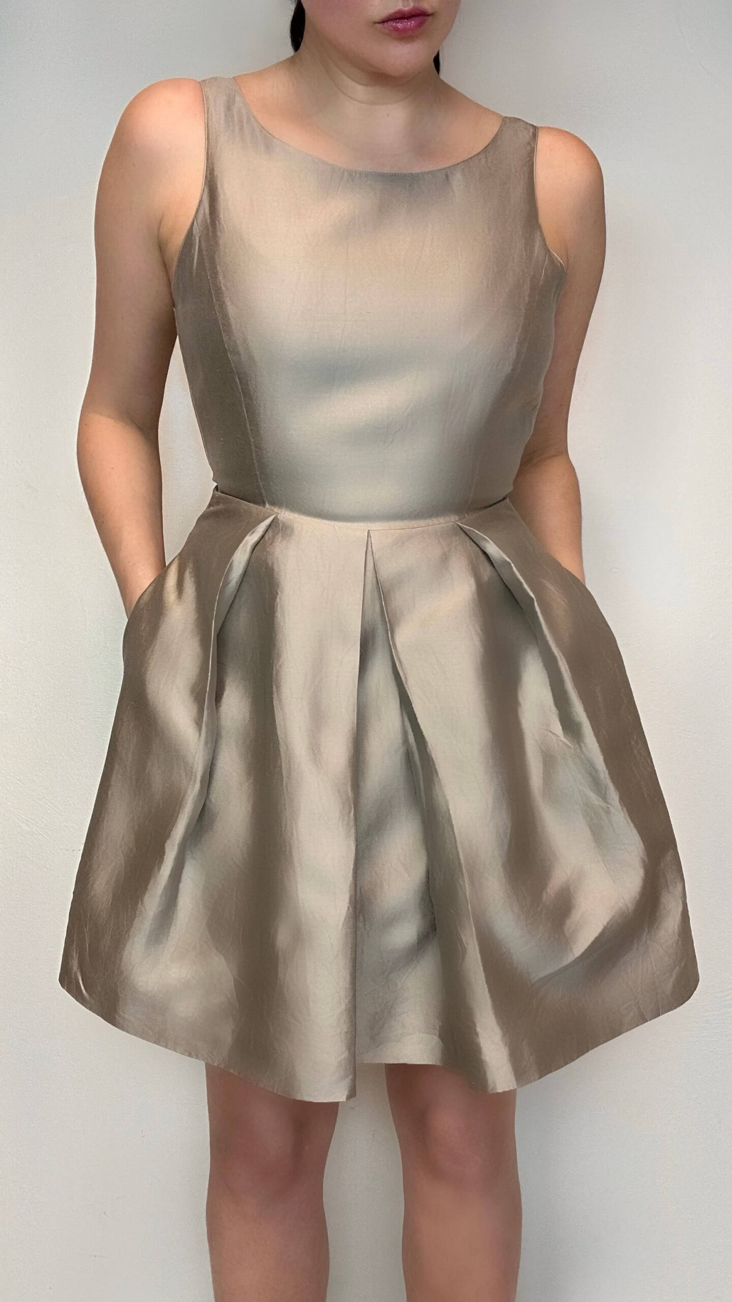ARMANI silk nude beige mini dress