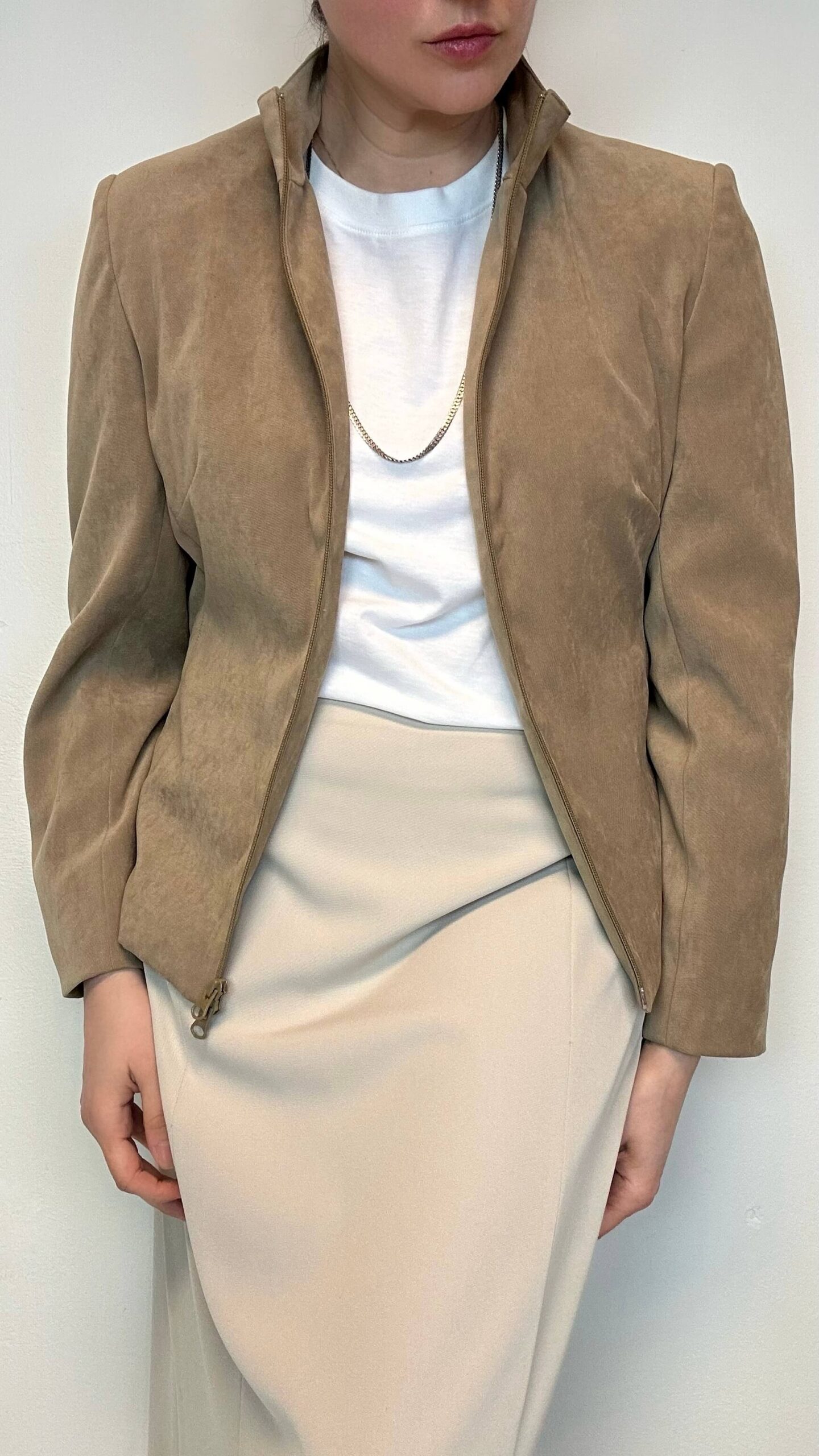 Y2k minimalistic camel brown jacket