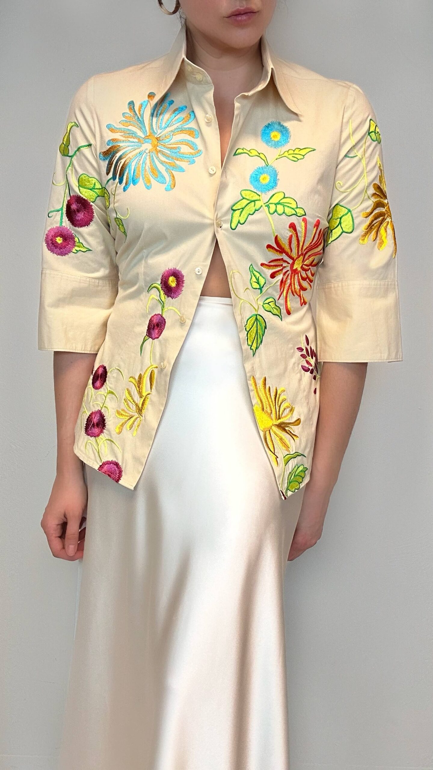 Italian summer heavily embroidered blouse