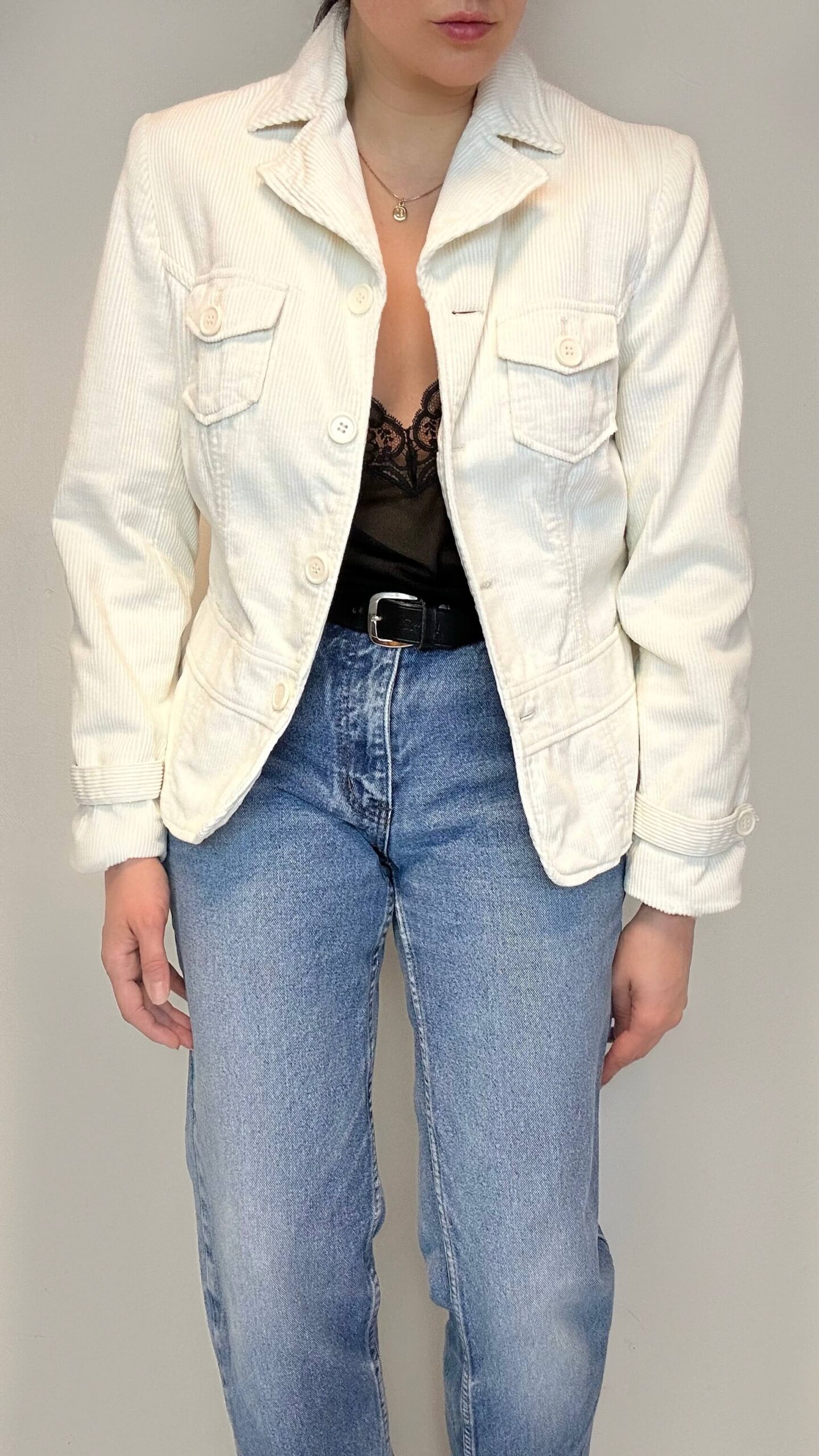 Corduroy milky off white jacket